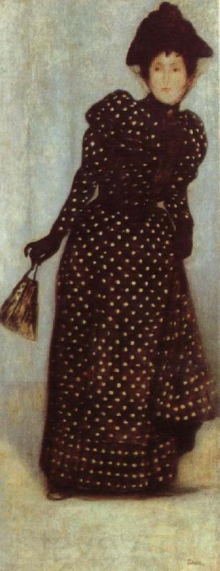 Jozsef Rippl-Ronai Lady in a Polka-Dot Dress Spain oil painting art